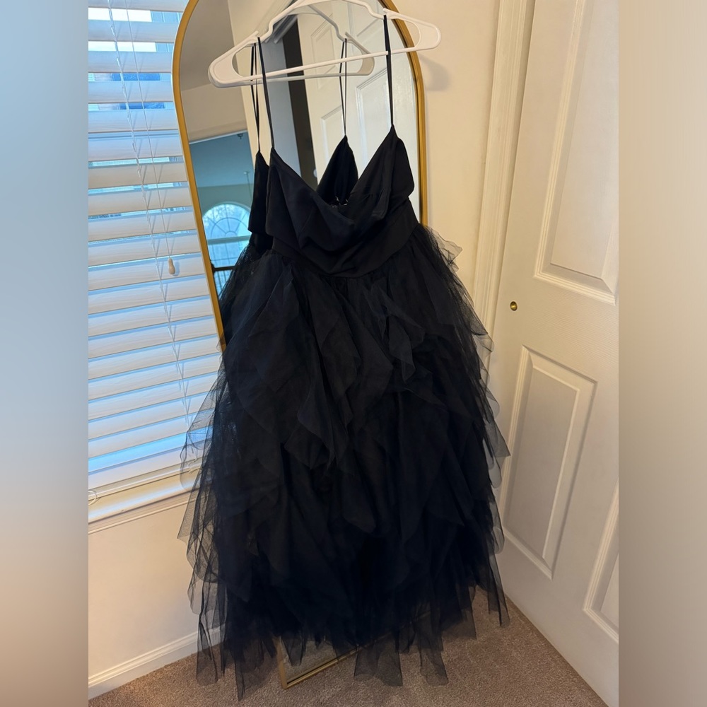 Black halter top dress